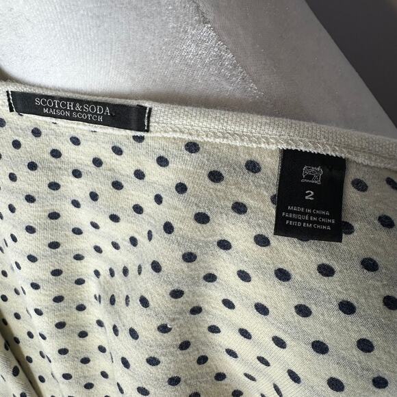 Scotch & Soda Maison Scotch Navy Blue Striped Cotton Crew Pullover Sweater 2 Med - Picture 6 of 8